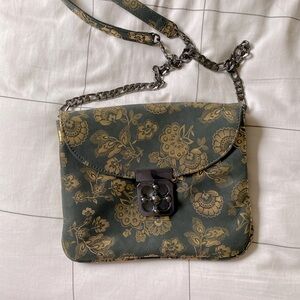 NWT Etui Bags vintage inspired gold and charcoal floral bag
